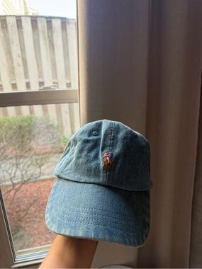 NWT Polo Ralph Lauren Light Wash Denim Hat Cap